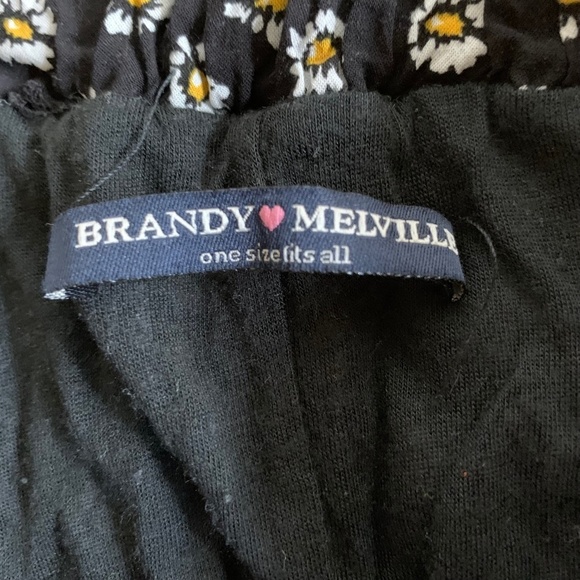 Brandy Melville Black And Daisy Skirt One Size Fits All *See Measurements (1250) - Picture 5 of 9